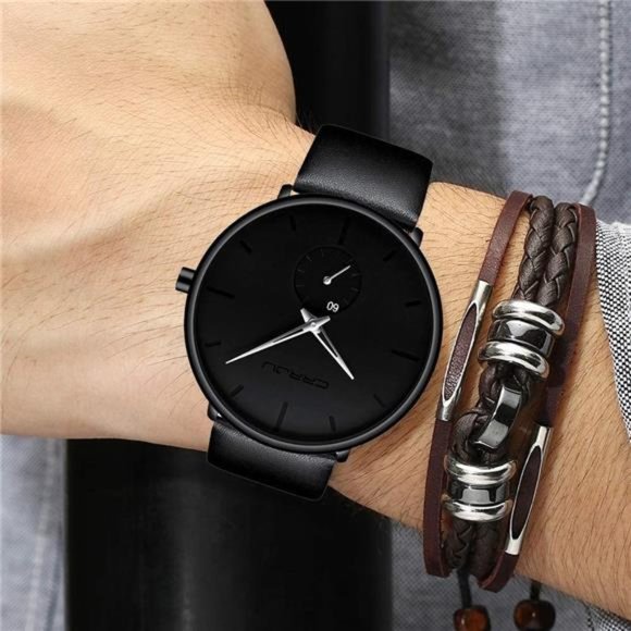 Mens Watches Ultra-Thin Minimalist Waterproof-Fashion Wrist Watch for Men Unisex - Picture 6 of 7